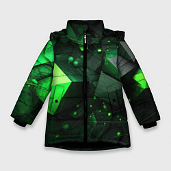 Зимняя куртка для девочки Гармония зелени в абстракции