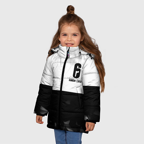 Зимняя куртка для девочки Rainbow Six black game colletcion / 3D-Светло-серый – фото 3