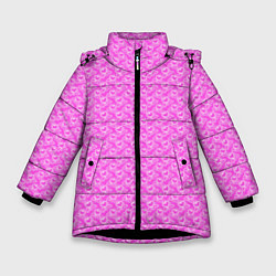 Зимняя куртка для девочки Маленькие сердечки паттерн розовый
