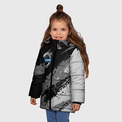 Куртка зимняя для девочки Volvo - монохромный серый, цвет: 3D-светло-серый — фото 2