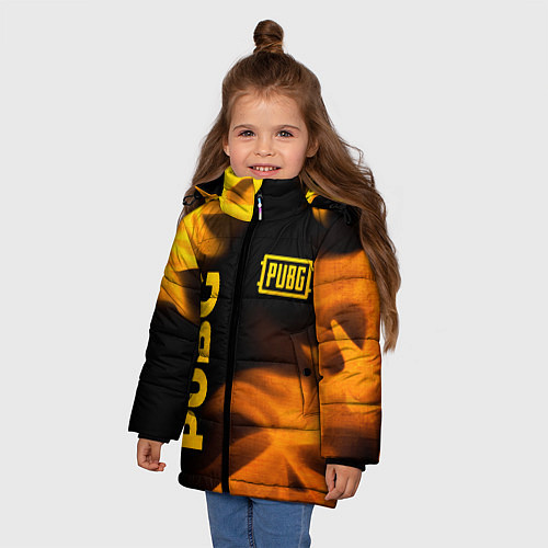 Зимняя куртка для девочки PUBG - gold fire gradient / 3D-Черный – фото 3