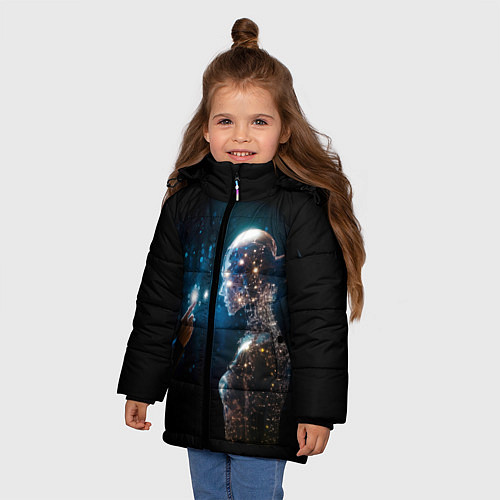 Зимняя куртка для девочки Создание АИ / 3D-Черный – фото 3