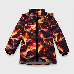 Куртка зимняя для девочки Бурлящая лава, цвет: 3D-светло-серый