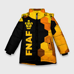 Куртка зимняя для девочки FNAF - gold gradient по-вертикали, цвет: 3D-черный