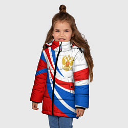 Куртка зимняя для девочки Россия - спортивная униформа, цвет: 3D-светло-серый — фото 2