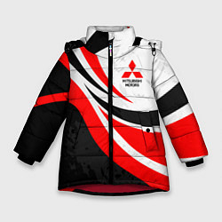 Куртка зимняя для девочки Evo racer mitsubishi - uniform, цвет: 3D-красный