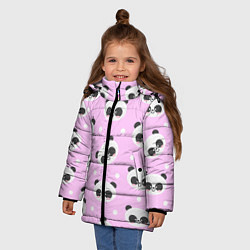 Куртка зимняя для девочки Милая улыбающаяся панда, цвет: 3D-черный — фото 2
