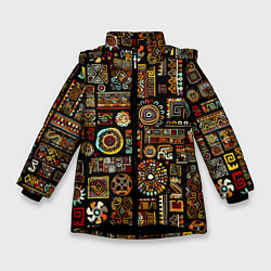 Зимняя куртка для девочки Африканский этнический орнамент