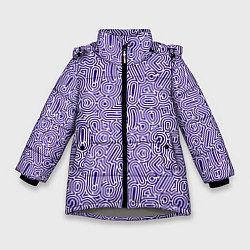 Куртка зимняя для девочки Лабиринт из знаков препинания, цвет: 3D-светло-серый