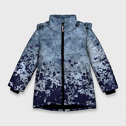 Куртка зимняя для девочки Абстракция - пятна чернил, цвет: 3D-черный