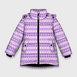 Зимняя куртка для девочки Геометрический узор с сердцами