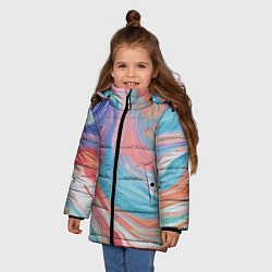 Куртка зимняя для девочки Цветной вихрь, цвет: 3D-светло-серый — фото 2