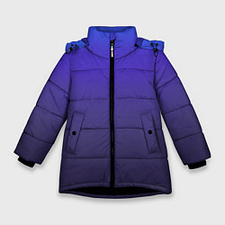 Куртка зимняя для девочки Градиент фиолетово голубой, цвет: 3D-черный