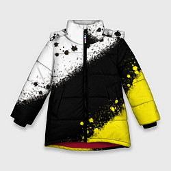 Зимняя куртка для девочки Брызги желто-черных красок