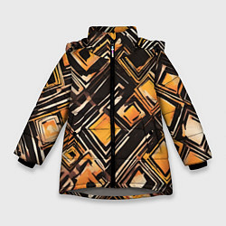 Зимняя куртка для девочки Жёлтые ромбы и линии