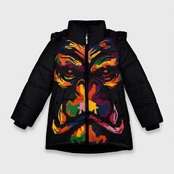 Зимняя куртка для девочки Морда гориллы поп-арт