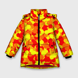 Куртка зимняя для девочки Золотые шарики, цвет: 3D-красный