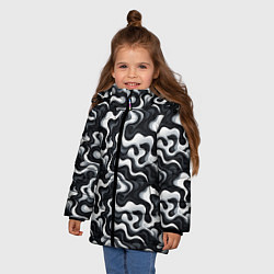 Куртка зимняя для девочки Краски чужих миров, цвет: 3D-черный — фото 2