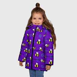 Куртка зимняя для девочки Bees, цвет: 3D-черный — фото 2