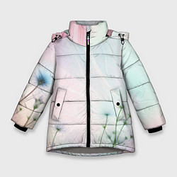 Куртка зимняя для девочки Цветочный восход, цвет: 3D-светло-серый