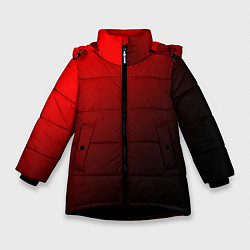 Куртка зимняя для девочки Градиент красно-чёрный диагональ, цвет: 3D-черный