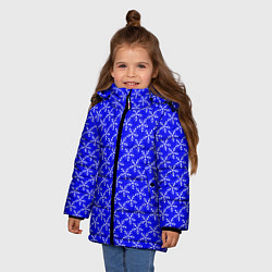 Куртка зимняя для девочки Паттерн снежинки синий, цвет: 3D-светло-серый — фото 2