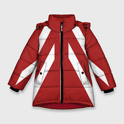 Куртка зимняя для девочки Дизайн с полосами шестидесятых, цвет: 3D-красный