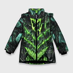 Куртка зимняя для девочки Green slime, цвет: 3D-черный