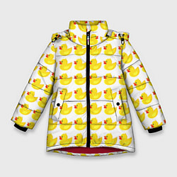 Зимняя куртка для девочки Семейка желтых резиновых уточек