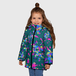 Куртка зимняя для девочки Абстрактные лепестки, цвет: 3D-красный — фото 2