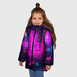 Куртка зимняя для девочки Эфемерный камуфляж, цвет: 3D-светло-серый — фото 2