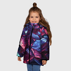 Куртка зимняя для девочки Абстрактные стеклянные камни, цвет: 3D-светло-серый — фото 2