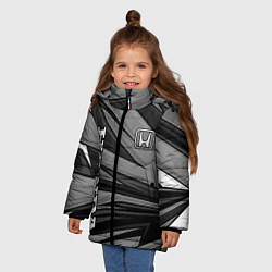 Куртка зимняя для девочки Honda - монохромный спортивный, цвет: 3D-черный — фото 2