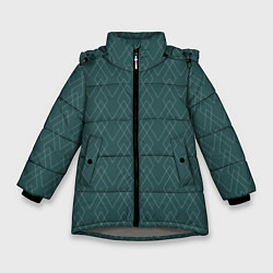 Зимняя куртка для девочки Зелёный геометричные линии
