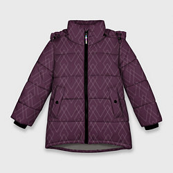 Куртка зимняя для девочки Бордовый геометричные линии, цвет: 3D-светло-серый