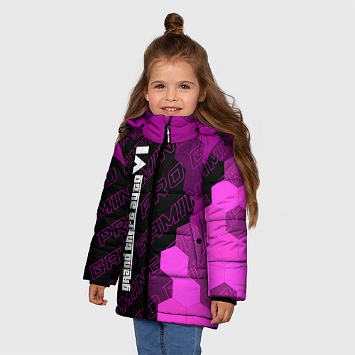 Зимняя куртка для девочки GTA 6 pro gaming по-вертикали / 3D-Черный – фото 3