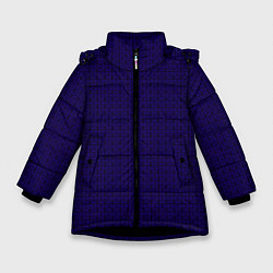 Куртка зимняя для девочки Геометричные полосы ультрамарин, цвет: 3D-черный