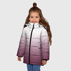 Куртка зимняя для девочки Туманный градиент бело-бордовый, цвет: 3D-светло-серый — фото 2