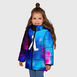 Куртка зимняя для девочки Half life neon freeman, цвет: 3D-черный — фото 2