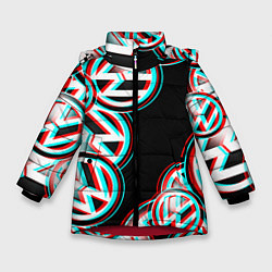 Зимняя куртка для девочки Volkswagen glitch pattern