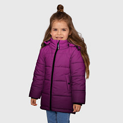 Куртка зимняя для девочки Вишневый и черный градиент, цвет: 3D-светло-серый — фото 2