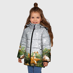 Куртка зимняя для девочки Новогодняя ель, цвет: 3D-черный — фото 2