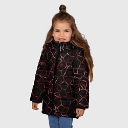 Куртка зимняя для девочки Лава кракелюрная, цвет: 3D-светло-серый — фото 2