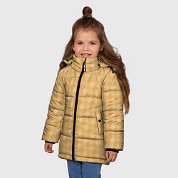 Куртка зимняя для девочки Текстура лаптевого плетения, цвет: 3D-светло-серый — фото 2
