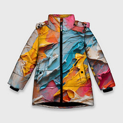 Зимняя куртка для девочки Абстрактная живопись акрилом