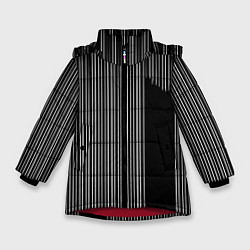 Куртка зимняя для девочки Visual zebra stripes, цвет: 3D-красный