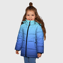Куртка зимняя для девочки Голубой и черно-синий градиент, цвет: 3D-черный — фото 2