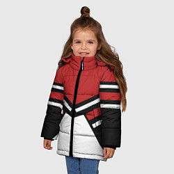 Куртка зимняя для девочки Советский спорт с полосами, цвет: 3D-светло-серый — фото 2