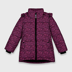 Зимняя куртка для девочки Ажурный чёрно-розовый