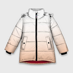 Куртка зимняя для девочки Персиково-белый градиент, цвет: 3D-красный